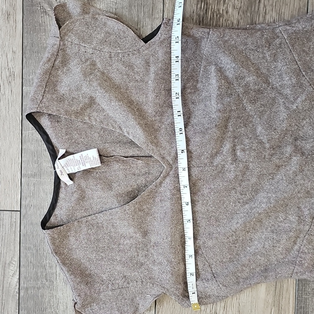 Free People Fall Winter Gray Wool Dress Size 5 V Neck - Picture 6 of 11